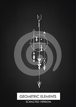 High quality geometric element. Scrathed version.