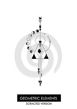 High quality geometric element. Scrathed version.