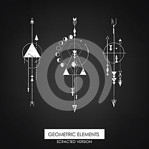 High quality geometric element. Scrathed version.