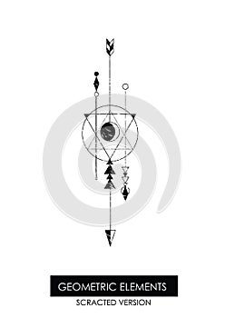 High quality geometric element. Scrathed version.