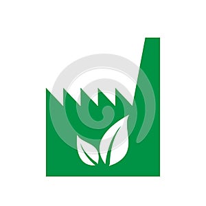 High quality green flat factory, industry icon