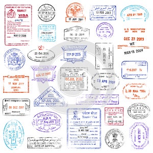 High Quality grunge Passport Stamp collection