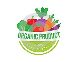 High Quality and Healthy Organic Product Tag or Sticker Illustration