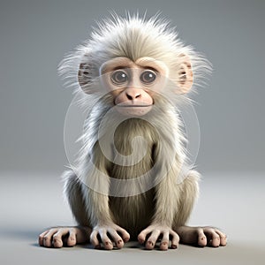 High-quality Little Cute Baboon In Fantasy Style 3d Model