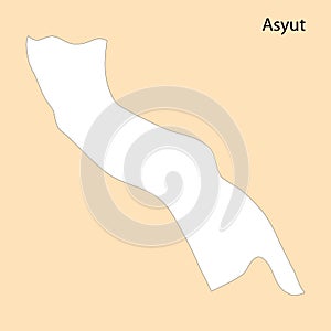 High Quality map of Asyut is a region of Egypt