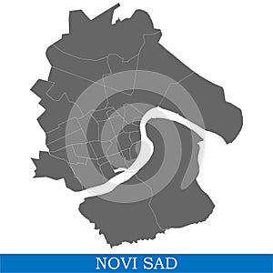 High Quality map city of Serbia