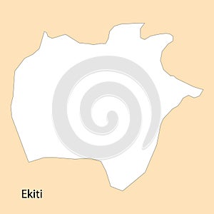 High Quality map of Ekiti is a region of Nigeria photo