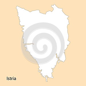 High Quality map of Istria is a region of Croatia