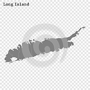 High quality map of Long Island