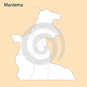 High Quality map of Maniema is a region of DR Congo