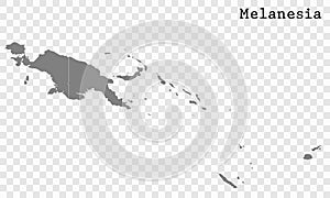 High quality map of Melanesia