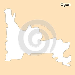 High Quality map of Ogun is a region of Nigeria photo