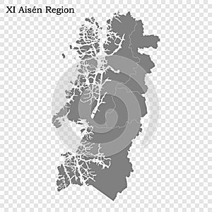 High Quality map is a region of Chile photo