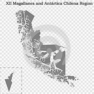 High Quality map is a region of Chile