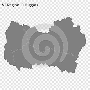 High Quality map is a region of Chile