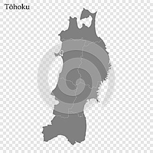 High Quality map region of Japan