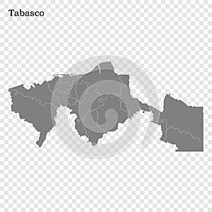 High Quality map is a state of Mexico