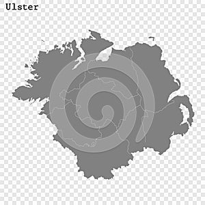 High Quality map of Ulster is a province of Ireland