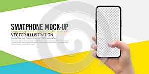 High quality mobile phone mockup design for advertising presentation, Vector illustration