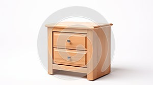 High Quality Nightstand With 2 Drawers On White Background