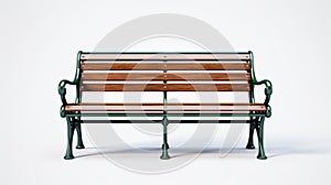 High Quality Park Bench Model On White Background
