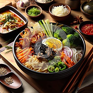 High quality photo Visually Stunning Korean Shin Ramyeon Korean Food