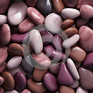 High-quality Photorealistic Marble Pebble Stones In Plum Color