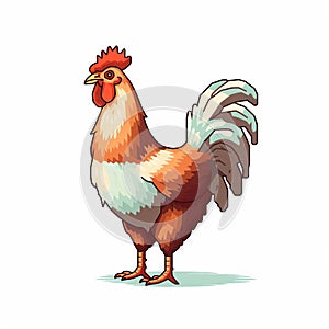 High-quality Pixel Art Chicken Full Body Isolated Image photo