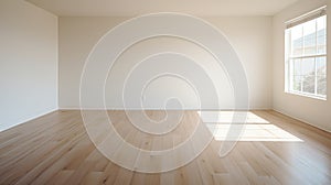 High-quality Realistic Photography Of Empty Living Room With White And Wood Flooring