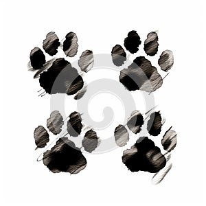 High-quality Rottweiler Paw Print Drawing On White Background