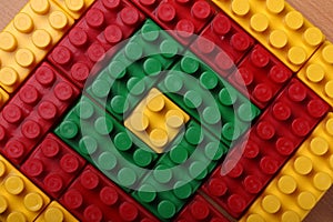 High quality seamless background of colored plastic bricks