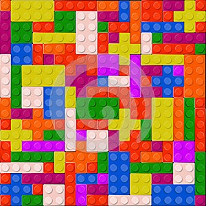 High quality seamless background of colored plastic bricks.