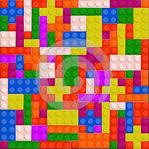 High quality seamless background of colored plastic bricks.