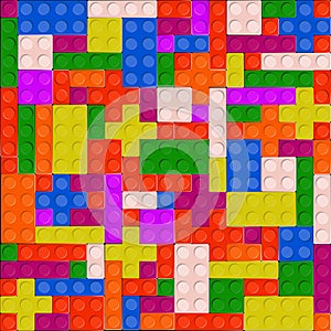 High quality seamless background of colored plastic bricks.