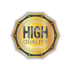 High Quality Sticker Golden Medal Icon Guaranteed Seal Isolated