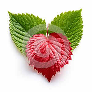 High Quality Stock Photo Of Raspberry Leaves On White Background