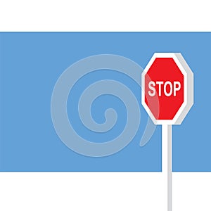 High quality Stop Sign symbol icon. Warning danger symbol prohibiting sign on background vector