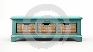 High Quality Storage Bench In White With Isolated Background