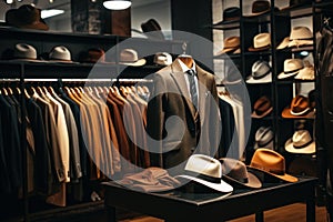 High-quality Stylish clothes at menswear store. Generate Ai photo