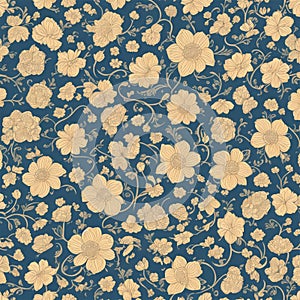 High quality two color seamless floral design pattern