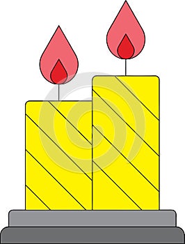 High quality vector animated candle in yellow color