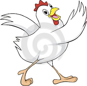 High quality vector animated white chicken photo