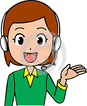 High quality vector of beautiful woman radio announcer