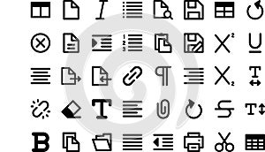 Text editor icons High-Quality Vector Icons Collection with Editable Stroke. Ideal for Professional and Creative