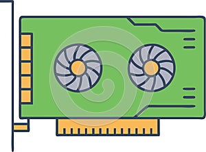 Computer Hardware Circuit Board â GPU, Microchip & Technology Vector