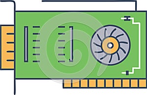 Computer Hardware Circuit Board â GPU, Microchip & Technology Vector