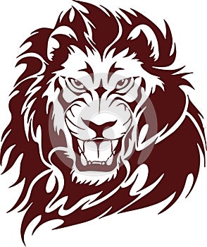 High quality vector of the latest animated cool lion head tattoos photo