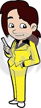 High quality vector of office lady wearing yellow suit
