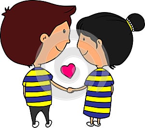 High quality vector of romantic young couple