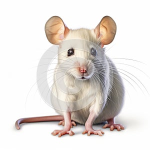 High-quality White Mouse 3d Rendering For Design